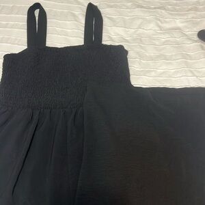 wide leg jumpsuit, black, large